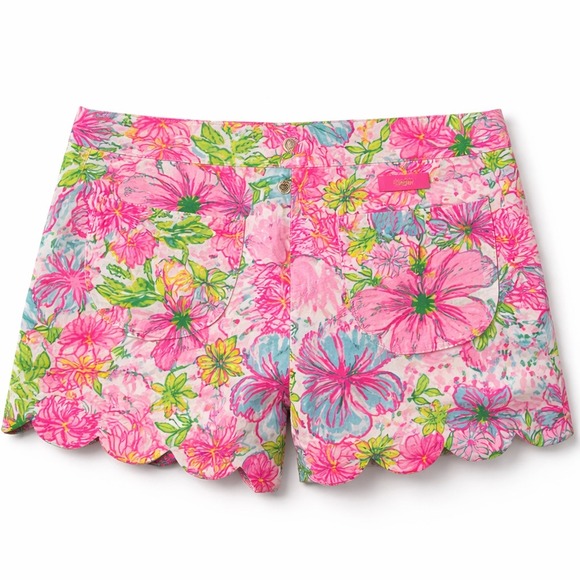 Lilly Pulitzer Buttercup Stretch Shorts Paradise Found Floral Pink Size 8 NWT - Picture 3 of 5